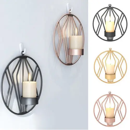 Новый Настенный 3D геометрический Подсвечник металл настенный подсвечник бра