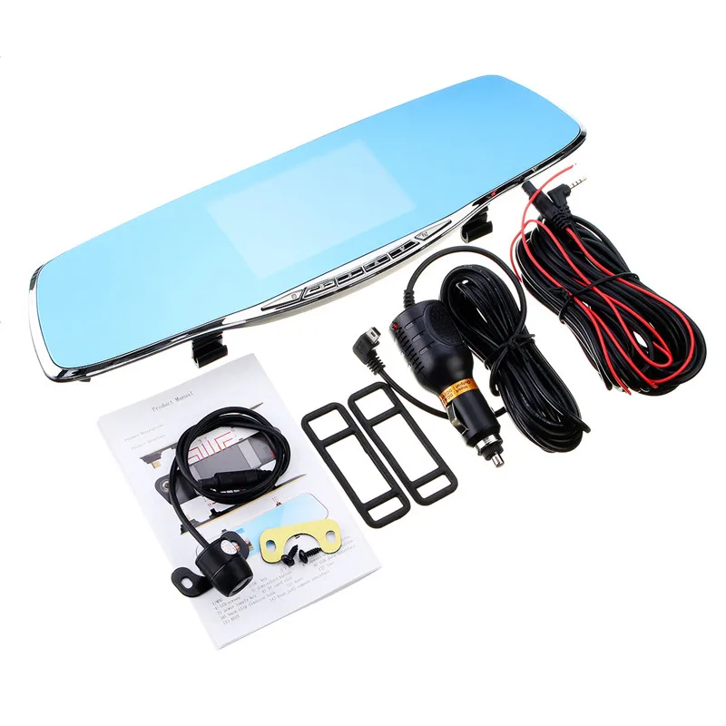 32G Full HD 1080P Автомобильный видеорегистратор Камера авто 4,6 дюймов зеркало заднего вида цифровой видеорегистратор двойной объектив регистратор видеокамера