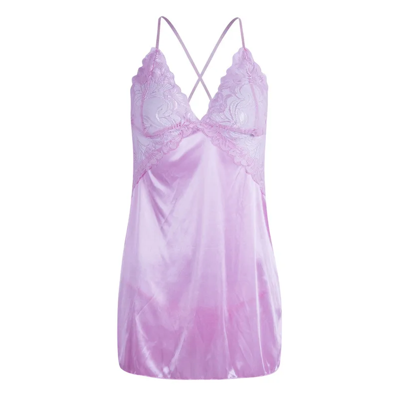 

Sexy Lingerie Sleepwear Lace Women's G-string Dress Underwear Babydoll Nightwear Black Navy Blue Red Purple Green Pink