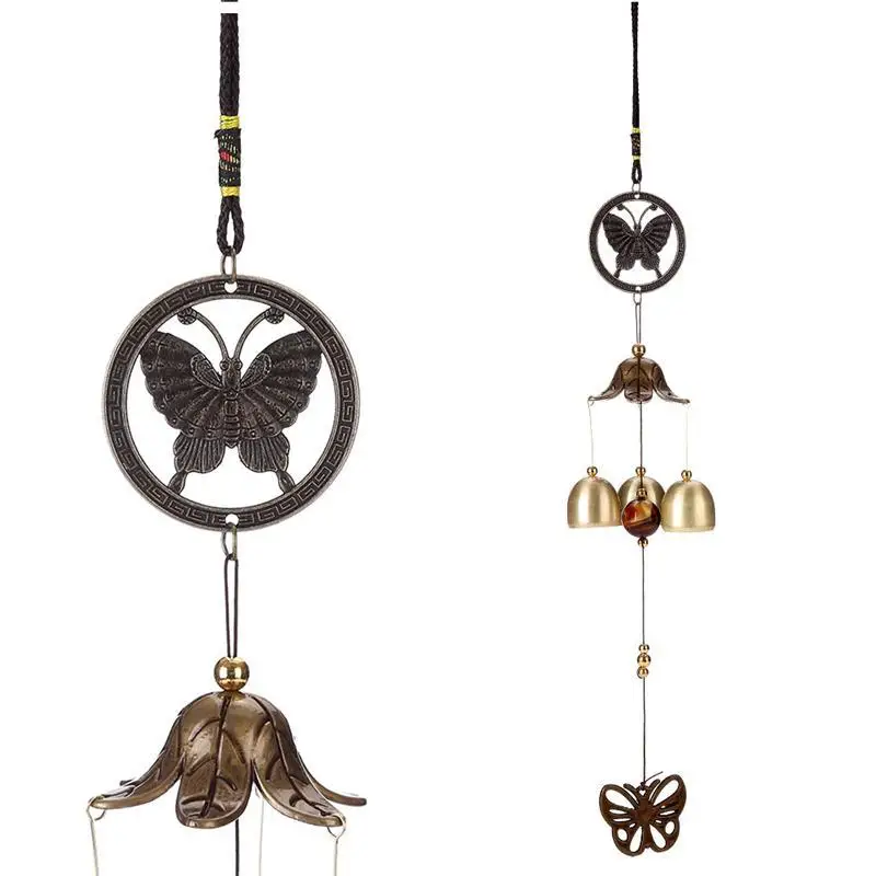 WINOMO Retro Copper Wind Chime Metal Aeolian Bells Butterfly Style for Patio Porch Garden Backyard | Дом и сад