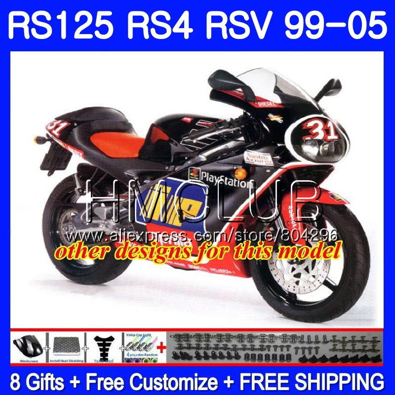 RS4 для Aprilia RS 125 99 00 01 02 03 04 05 122HM6 RSV125R RS-125 матовый черный RSV125 R 1999 2000 2001 2002 2003 2005