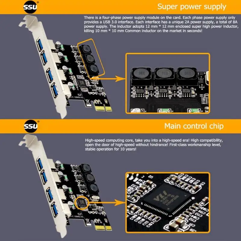 U3V04S + 4 портовая pci E USB 3 0 PCIe Плата расширения PCI Express usb хаб адаптер|Платы расширения|