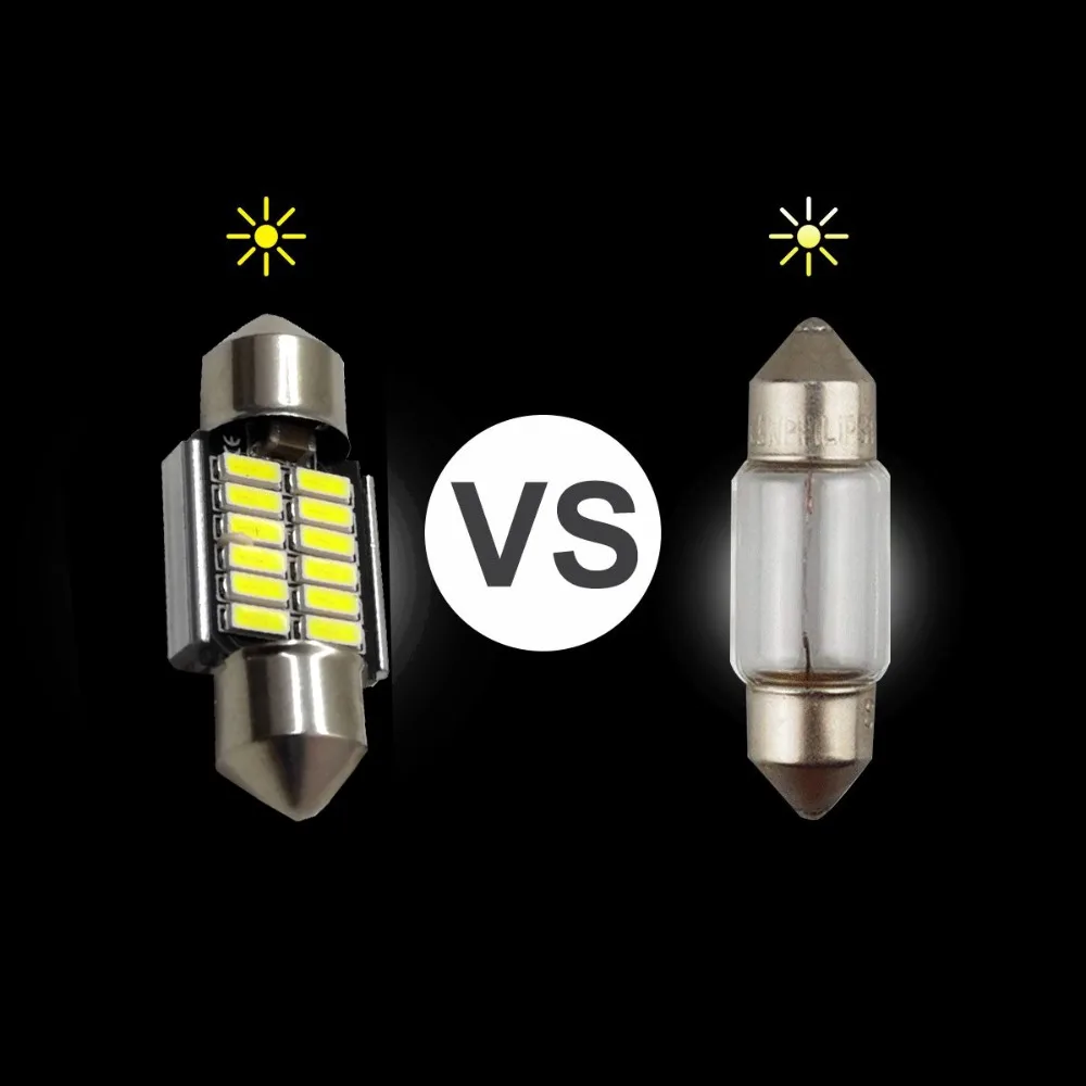 2 шт. 12SMD 4014 светодиодный Canbus 31 мм гирлянда Подсветка салона Купол Карта лампы DE3175