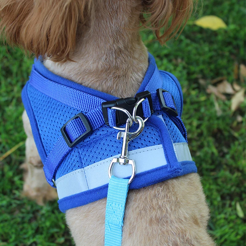 Sale 1PC Dog Harnes Small Medium Dogs Popular Lead Leash Mesh Pug Nylon Vest Pets Supplies | Collars Harnesses &amp Leads