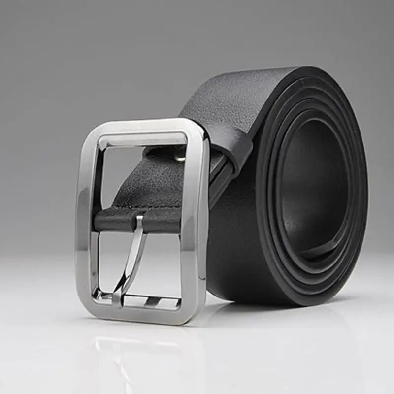 Мужской ремень из искусственной кожи высокого качества с пряжкой квадратной
