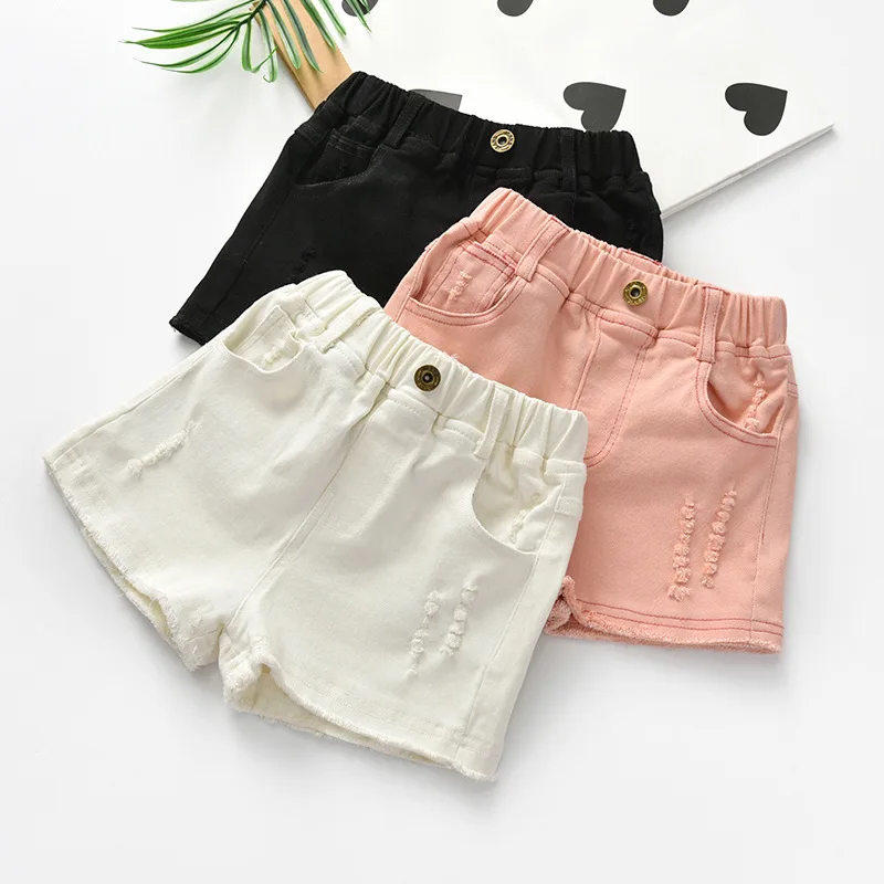 Осенние черно белые детские эластичные ковбойские шорты из чистого хлопка с