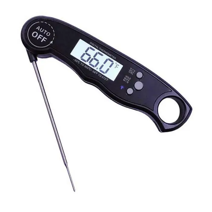 0 Stainless Cooking 3 ABS Thermometer 4s Probe Steel Foldable 1inch Barbecue Read Instant 2F 1C 5mm Food | Дом и сад