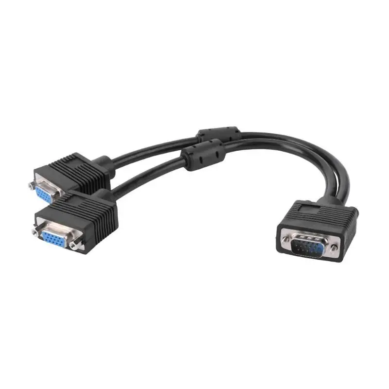 VGA Male to 2 Female Y Splitter Cable SVGA монитор адаптер Удлинительный провод | Электроника
