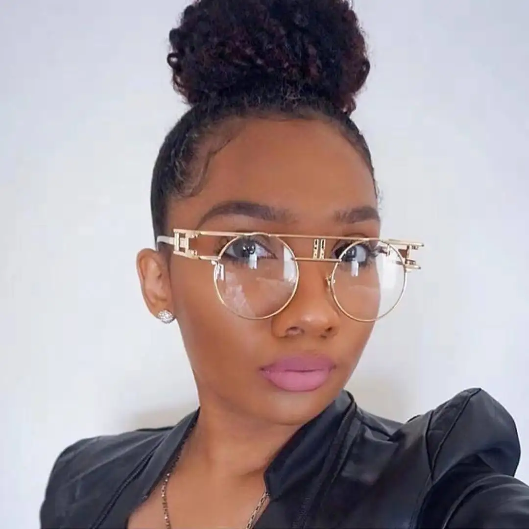 Круглые металлические роскошные летние солнцезащитные очки женские мужские