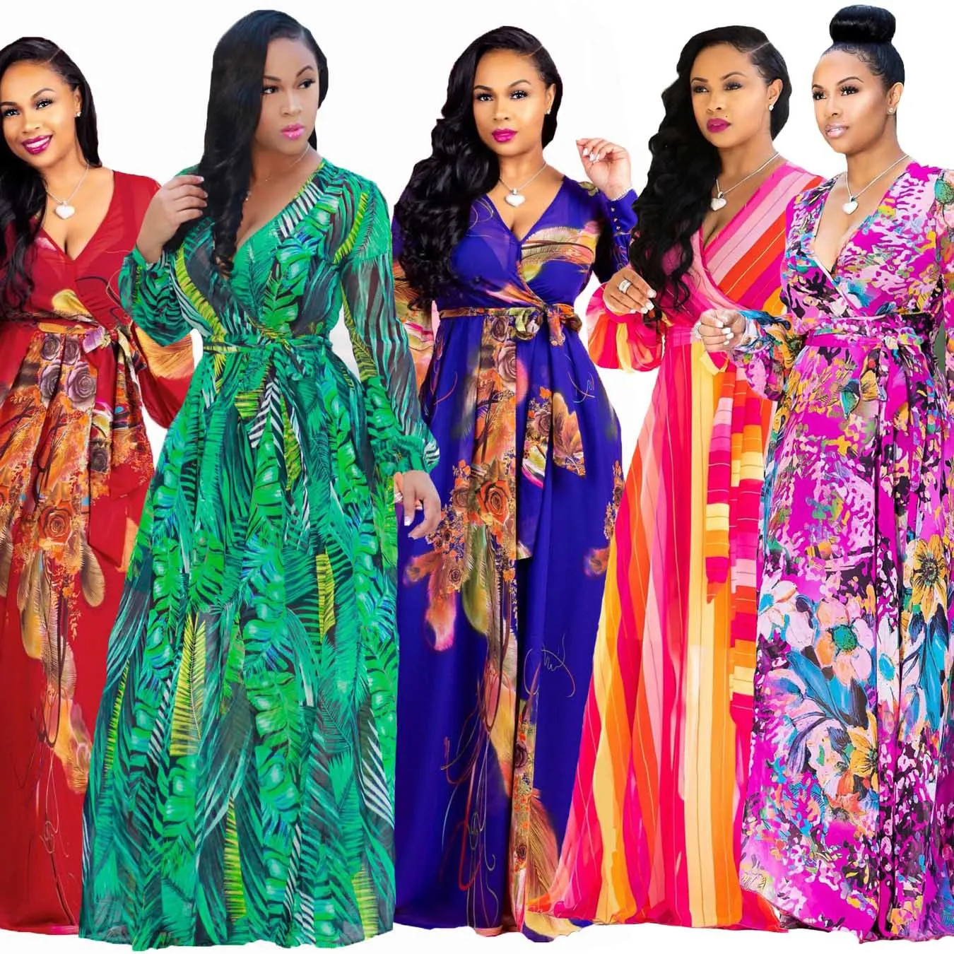 

2019 new summer fashion african women printing plus size dress S-5XL