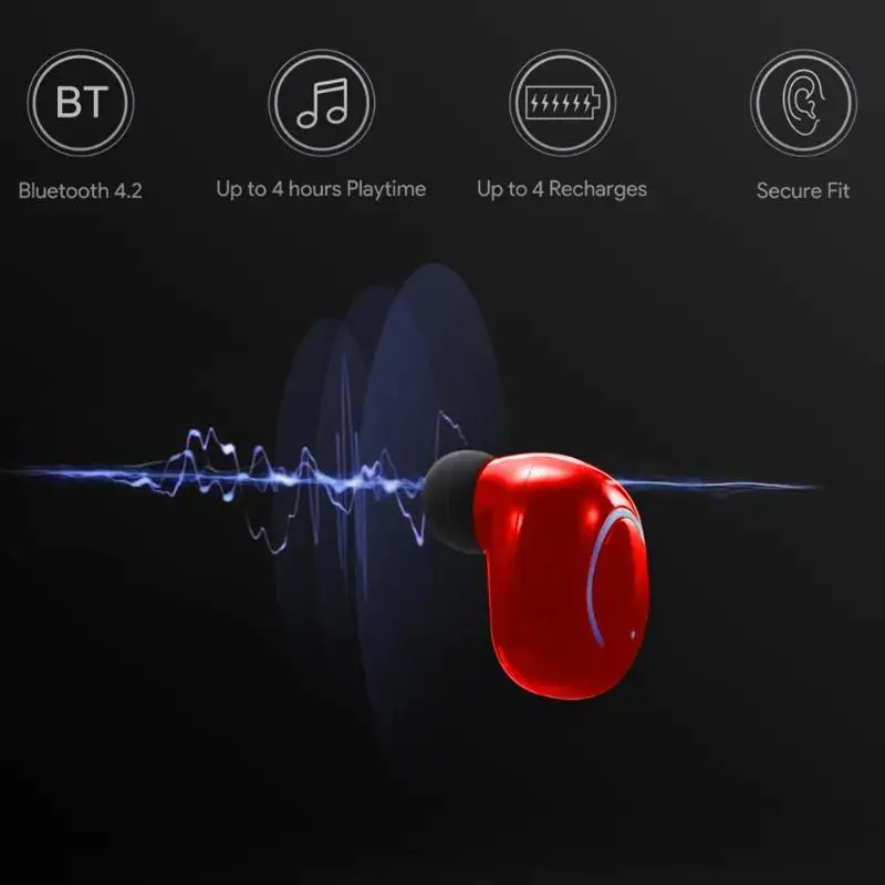 Bluetooth наушники True Беспроводной стерео со встроенным HD Mic зарядный чехол
