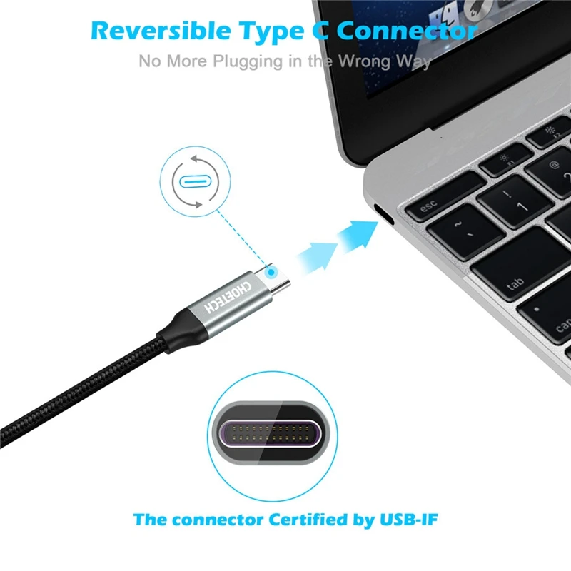 Choetech Usb Type C к кабель 2 0 папа 1 м синхронизировать мобильный зарядный для Macbook Nexus 5X/6P