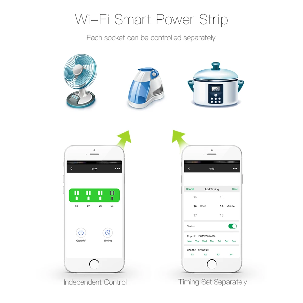 Swb1 2000 Вт Wifi розетка умная полоса питания интеллектуальная 4 порта вилка