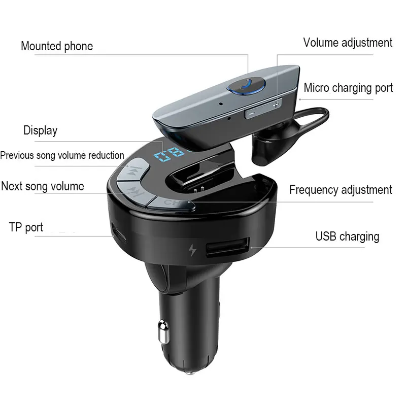 V8 Car USB Blue tooth FM Transmitter Music playback and charging audio transmitter | Автомобили и мотоциклы