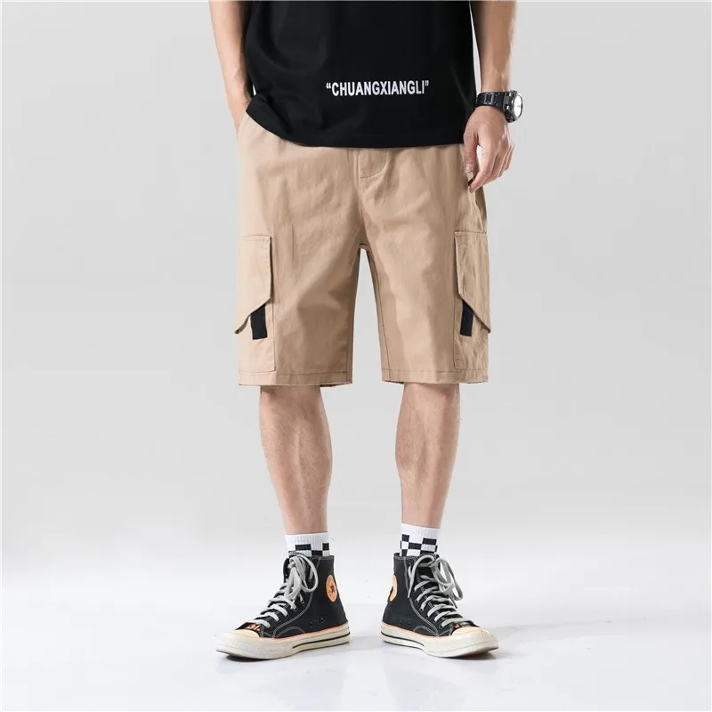 Летние мужские камуфляжные накладной карман хип-хоп Карго короткие штаны-карго