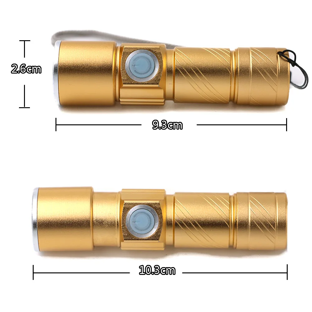 Супер яркий 3 режима USB Перезаряжаемый СВЕТОДИОДНЫЙ мигающий фонарик Свет охота