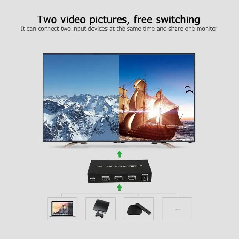 HDMI 2x1 переключатель 1080 P PIP картинка в картинке 2 1 выход переходник|Коннекторы и