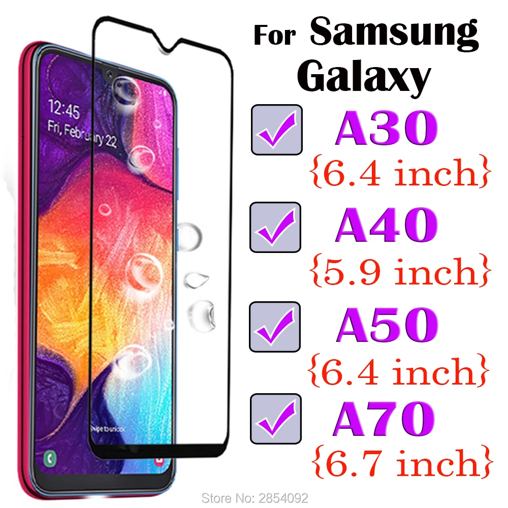 Защитное стекло закаленное для samsung a30 verre tremp a40 a50 a70|Защитные стёкла и плёнки