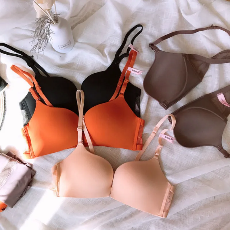 Bralette французская Передняя Пряжка полый нейлон красота задняя Удобная толстая