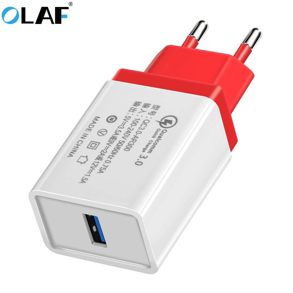 Олаф Quick Charge 3 0 Мобильный телефон Зарядное устройство ЕС плагин для настенного USB