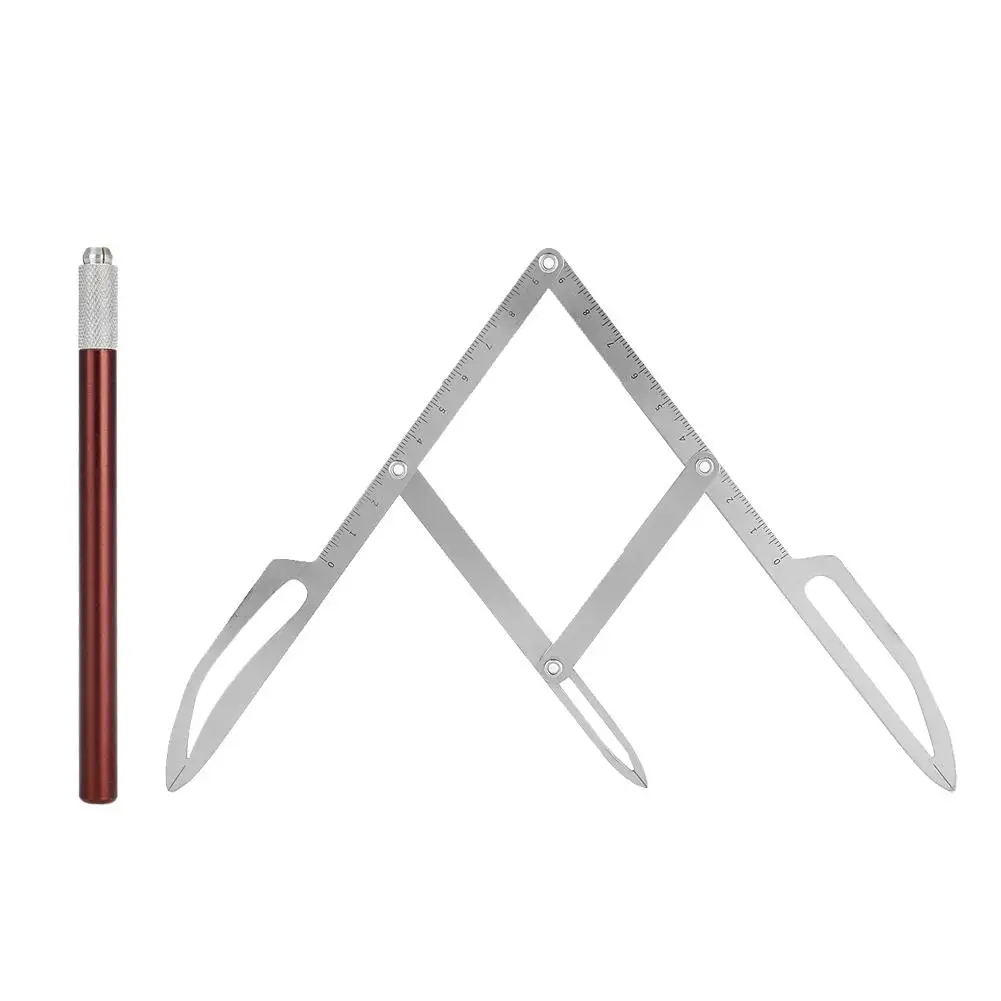 Нержавеющая сталь золотистое соотношение бровей Тату макияж измерительный