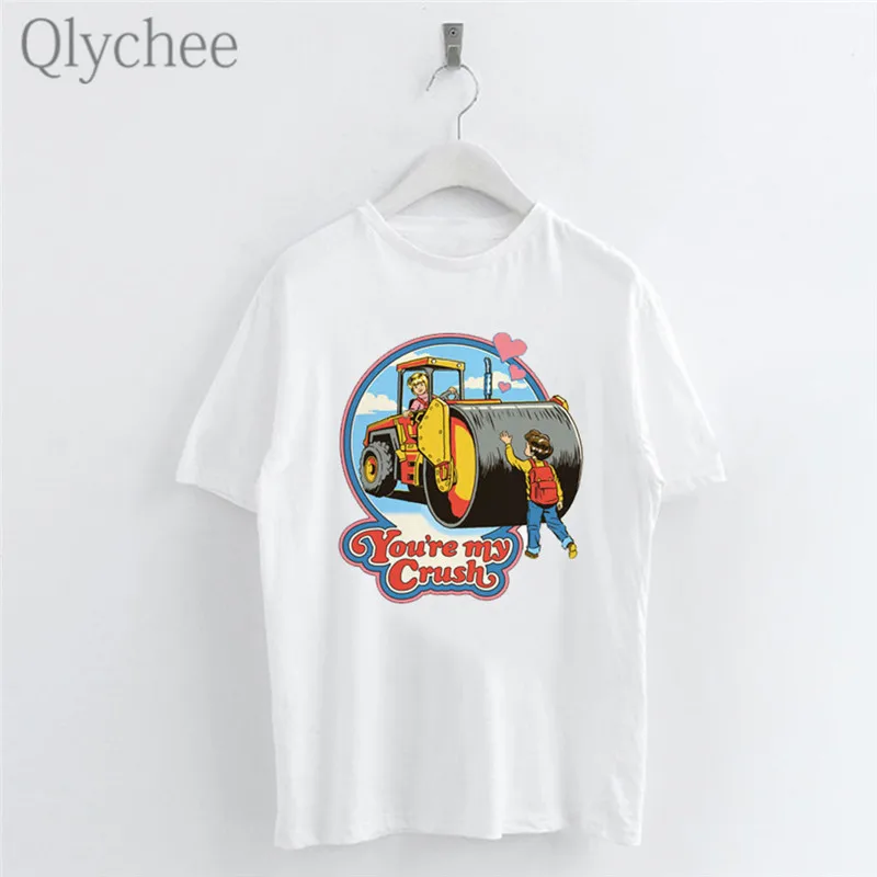 Qlychee трендовые женские белые футболки с буквенным принтом коротким рукавом