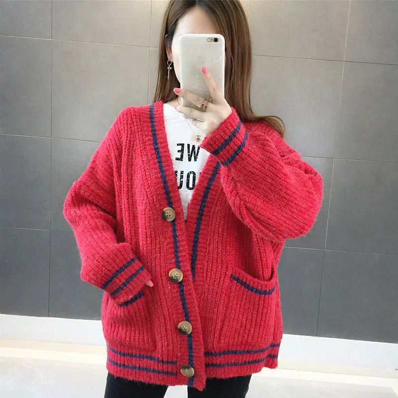 New Fashion Spring 2018 Women Sweaters Cardigans Casual Warm Long Design Female Knitted Sweater Coat Cardigan Lady |