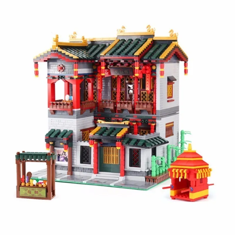 3320pcs XB01003 The Chinese People Street Series Sweet Potato Children Assembling Spelling Insert Alpinia Building Blocks Toys | Игрушки и
