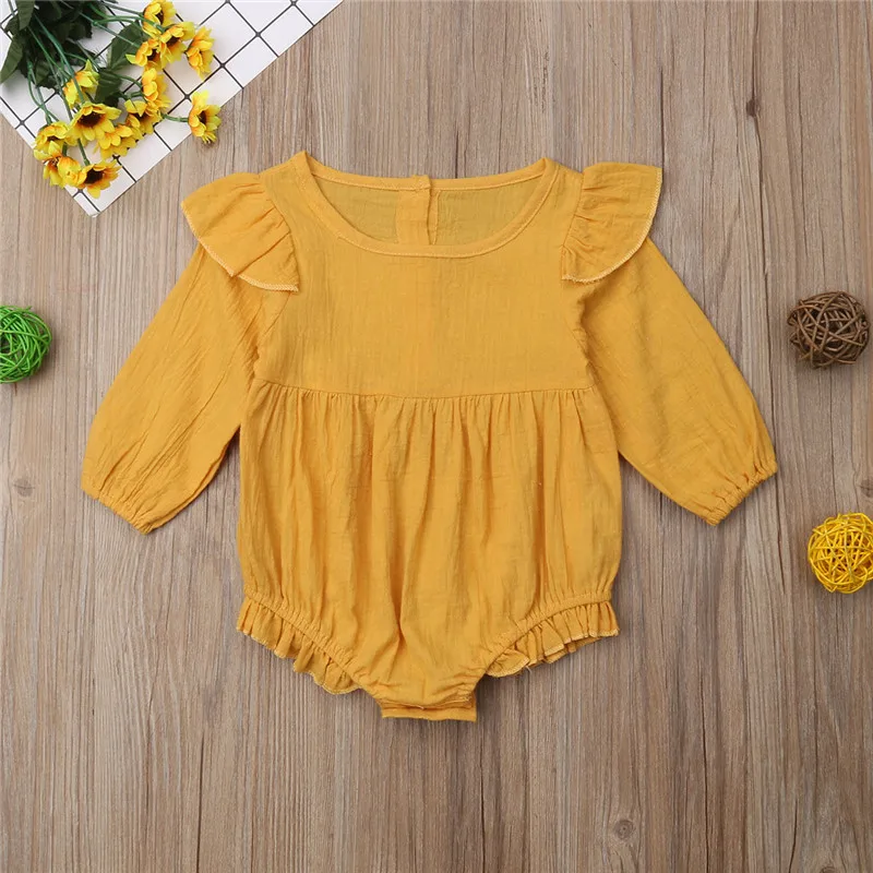 

Newborn Baby Girl Long Sleeve Romper Ruffle Jumpsuit Set Outfit Clothes