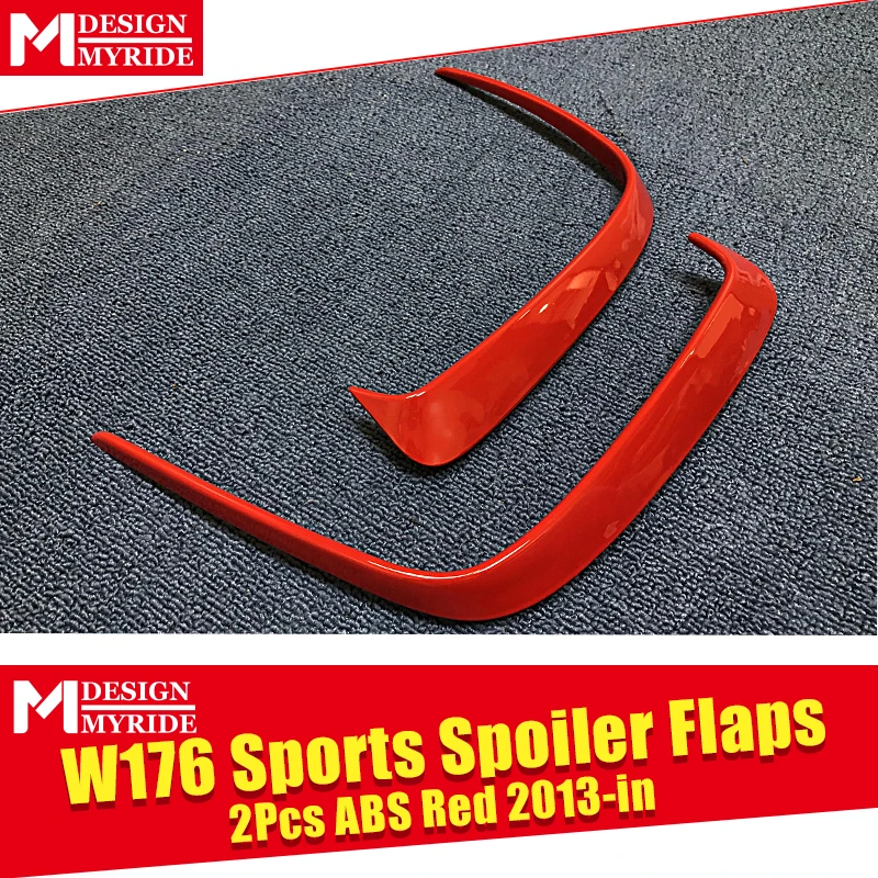 2 шт. ABS красный задний бампер Canard Vent Rafts Splitter подходит для Mercedes Benz W176 A180 A200 A250 A45