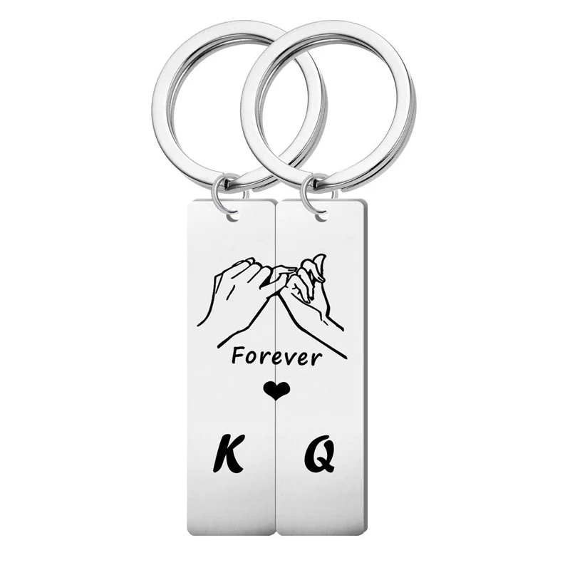 Брелок для ключей из нержавеющей стали с надписью King Queen и Love Forever|Брелоки| |