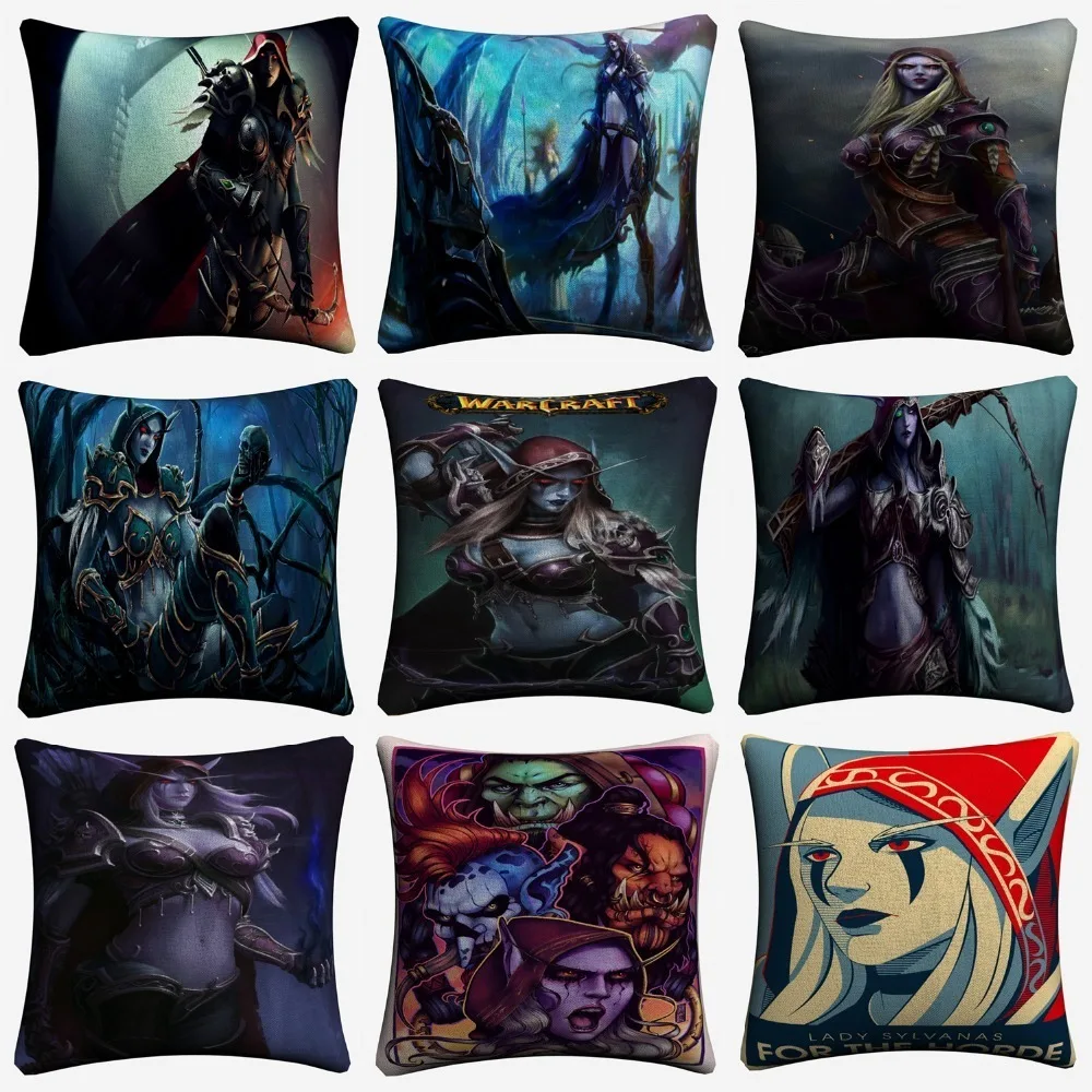Sylvanas Windrunner WOW игра декоративная льняная Наволочка на подушку размером 45*45 см