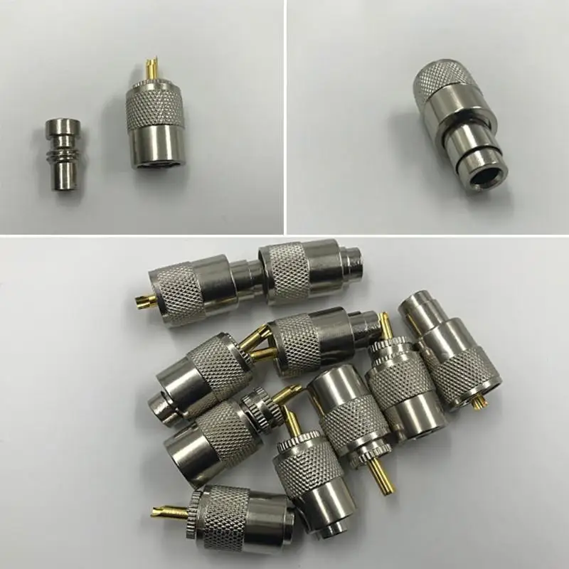 10 шт. UHF PL259 штекерные поворотные разъемы RG8 RG58 RF коаксиальный адаптер антенного