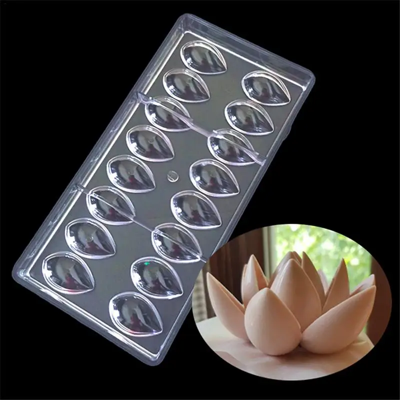 

Chocolate Mold Lotus Shape Drop Water Bakeware PC Transparent Candy Making Pastry Baking Tool Mould