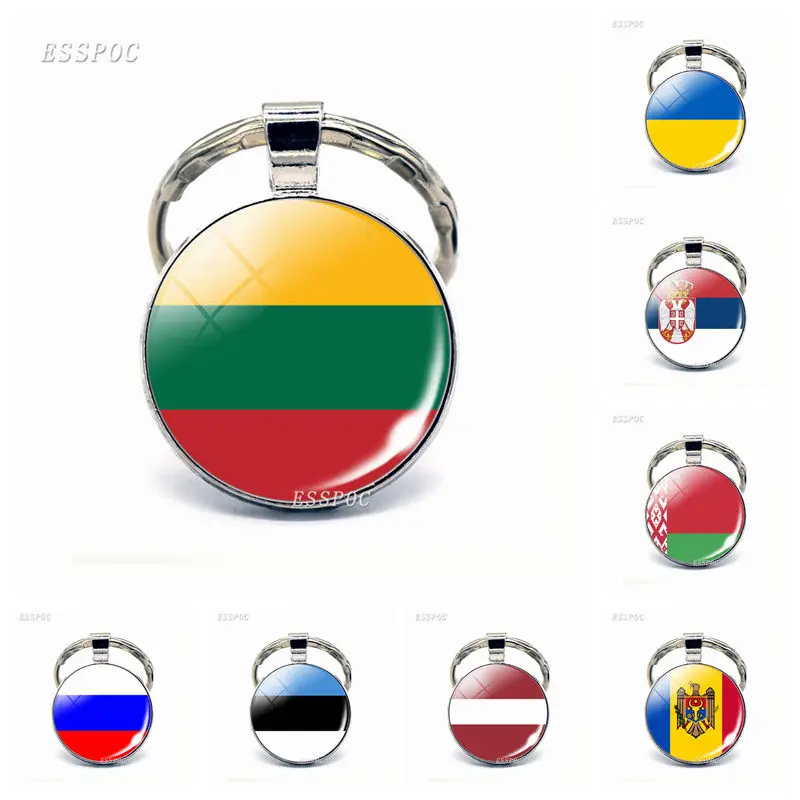 Брелок для ключей флаг из восточно европейских стран Россия Украина Беларусью