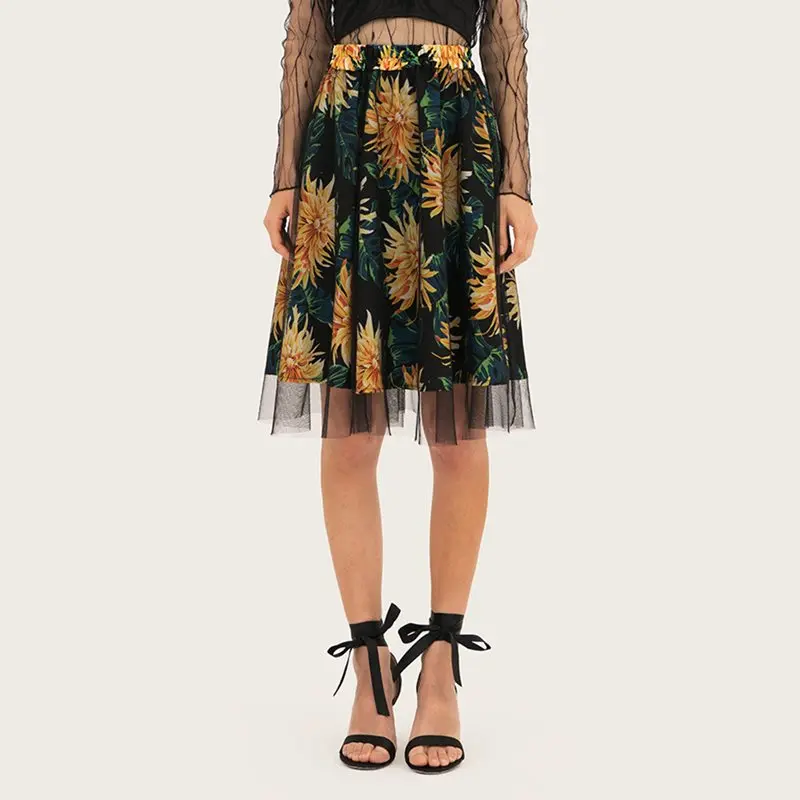 Летняя юбка с цветочным принтом для женщин 2019 Boho Chic белый повседневное модные