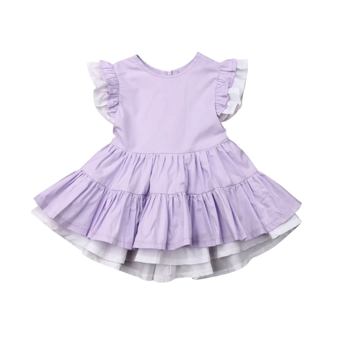 1-6Y Summer Toddler Kids Baby Girl Ruffles Sleeveless Tutu Princess Girls Formal Pageant Party Dress Clothes | Детская одежда и
