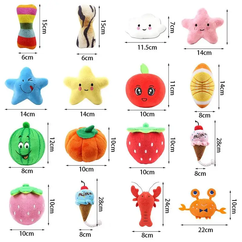 Для Домашних Животных Жевать Игрушка пищалка плюшевые игрушки звук фруктов и