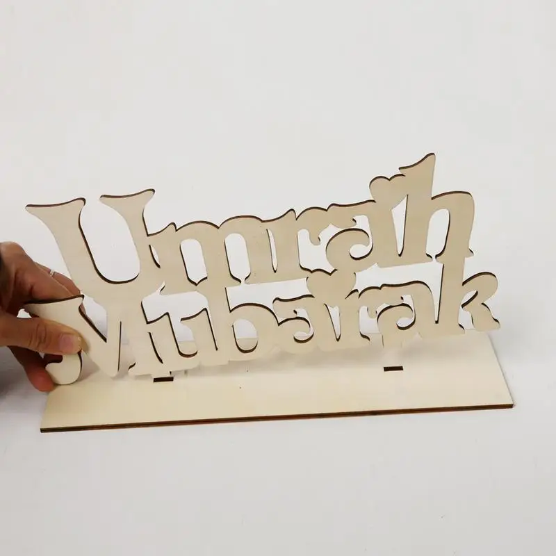 EID Мубарак деревянный знак слово доска настенное Искусство ремесло DIY Алфавит украшение дома настольное