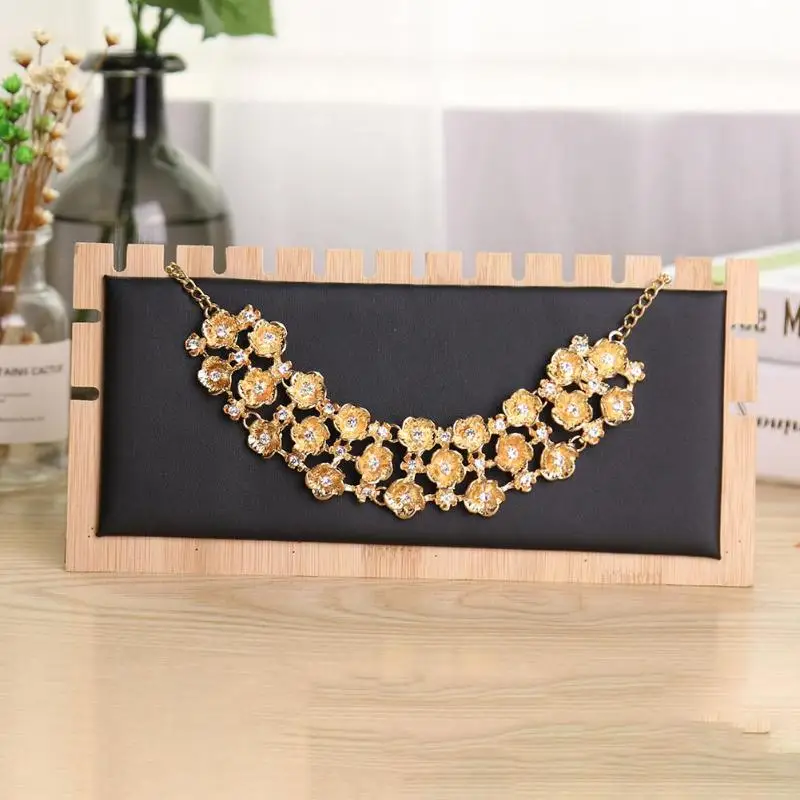 Wood PU Earring Display Rack Jewelry Organizer Stand Necklace Holder Shelf | Украшения и аксессуары
