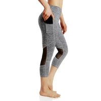 women high waist tights gym running dry quick leggings sportswear yoga pants womens leggins mesh capris sport fitness trousers