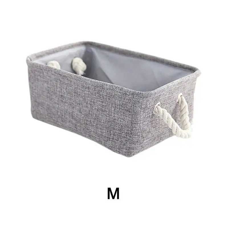 Japan Korea Style Linen Canvas Clothes Storage Box Finishing Case Simple Desktop Daily Supplies Blouse Basket Brown | Дом и сад