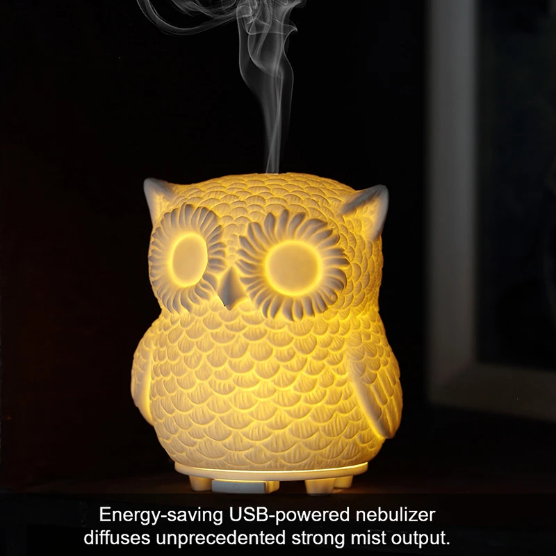 GIAHOL 60ML Capacity Owl Modeling Essential Oil Diffuser 5 In 1 Ultrasonic Aromatherapy Fragrant Vaporizer Humidifier |