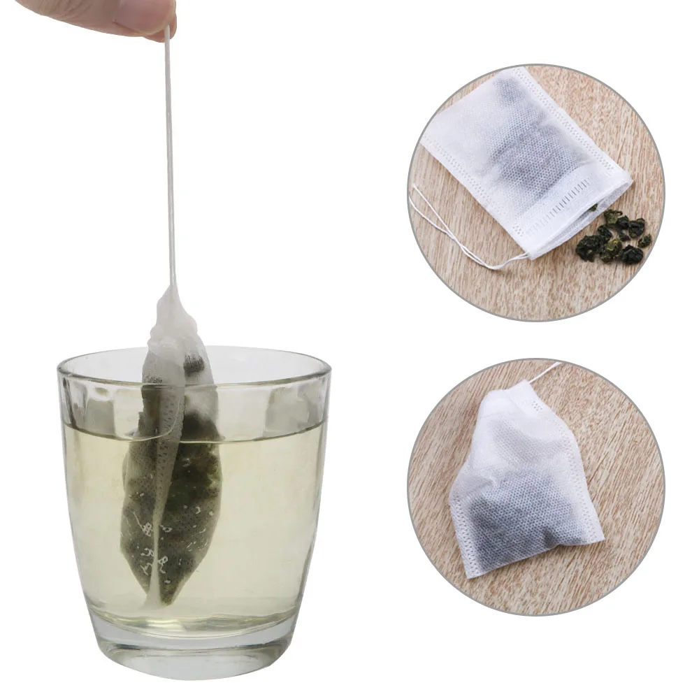 

100Pcs/Lot Heal Seal Filter Paper for Herb Loose Tea Empty Scented Tea Bags With String Teabags 7 x 9CM