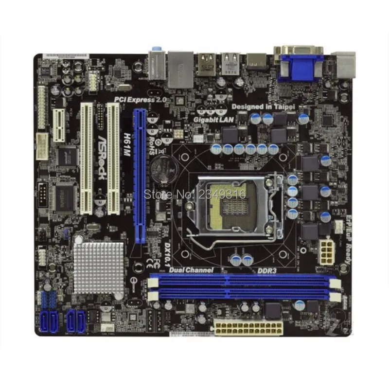 Для настольной платы ASRock H61M H61 слот LGA1155 DDR3 Материнская плата SATA2 USB2.0 Поддержка I3 I5