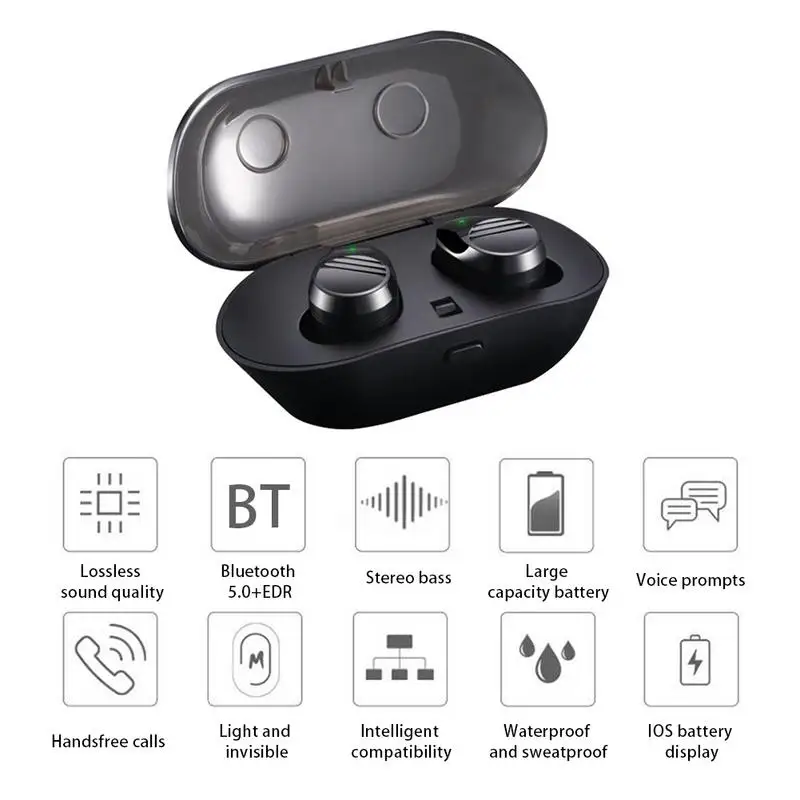 Беспроводная bluetooth гарнитура TWS зарядка бен мини невидимый бинауральный в ухо