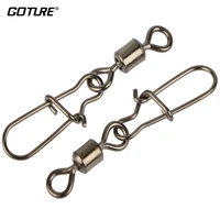 goture 200pcslot swivel fishing hook high carbon steel rolling swivel hook with snap fishhook lure connector fishing tackle