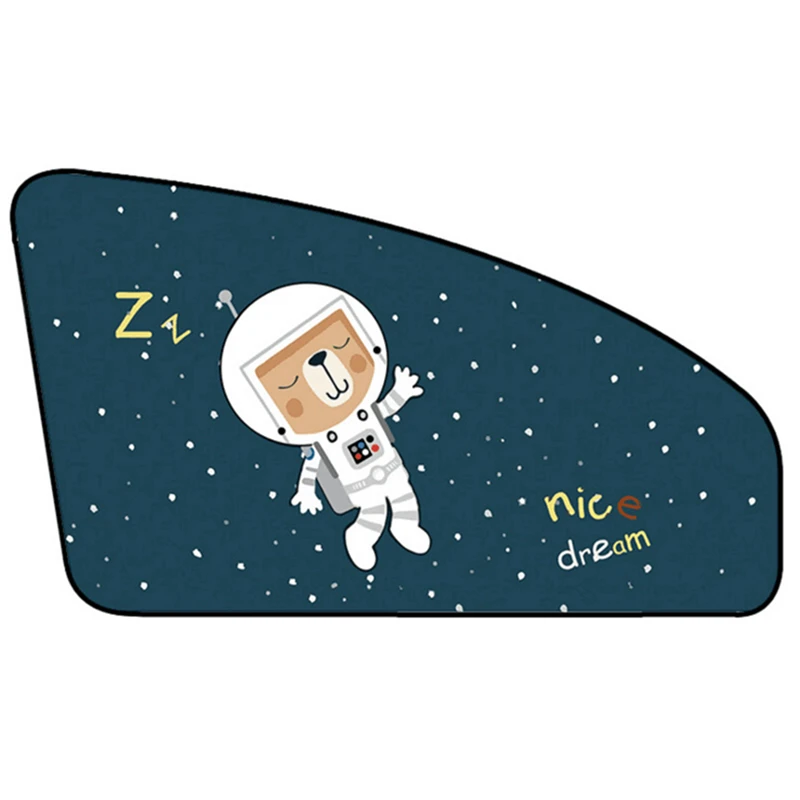 Car Cartoon Cute Spaceman Magnet Side Window Sunshades Windshield Sunshade Rear Side Auto Window Sunshade Cover For Children
