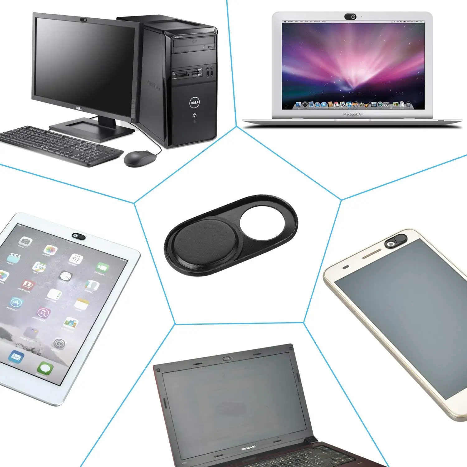 Ambibull ультра тонкий металлический веб камера крышка слайды для iPhone iPad MacBook iMac