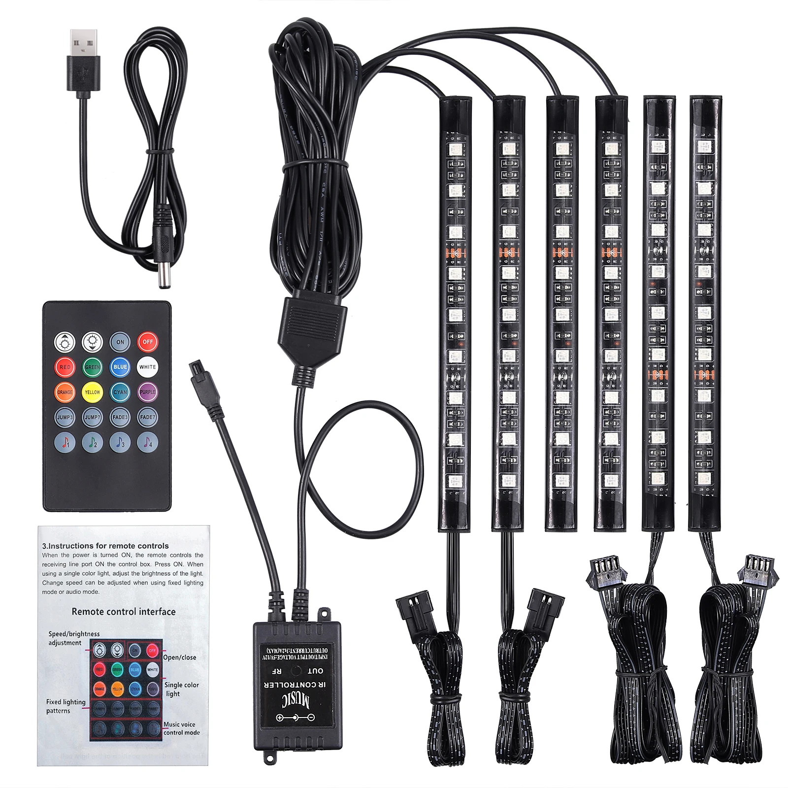 AUTOUTLET 12 светодиодный RGB автомобильный светильник в 60 SMD 2835 водонепроницаемая